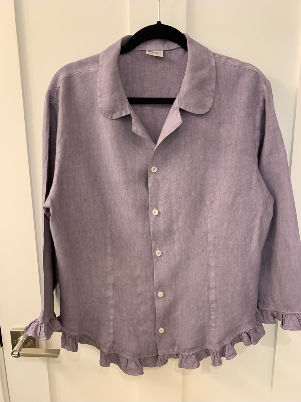 Women’s Lavender Linen Button-Up Shirt